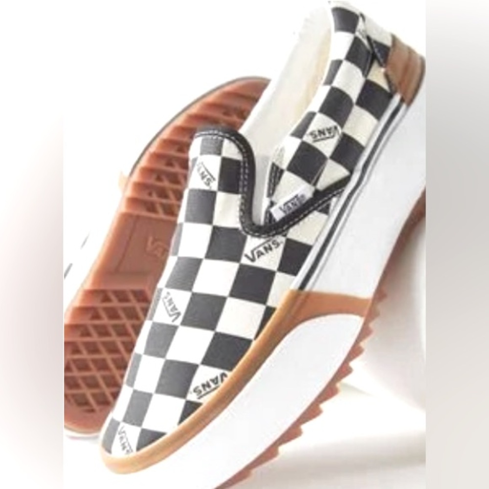 Women’s size 7- Stacked checkered vans **worn once**